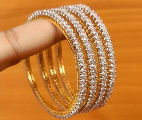 DIAMOND LOOK SINGLE LINE SOLITAIRE BANGLES - Image 2