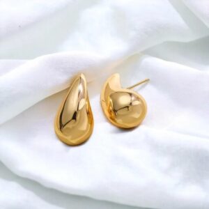 TEARDROP CHUNKY GOLD LOOK EARRINGS