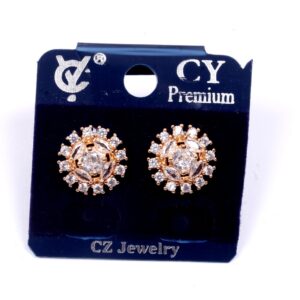 SUNBURST CZ STUD EARRINGS