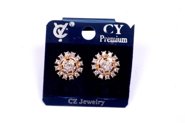 SUNBURST CZ STUD EARRINGS