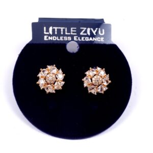 SOLITAIRE LOOK GOLD PLATED DIAMOND LOOK STUDS