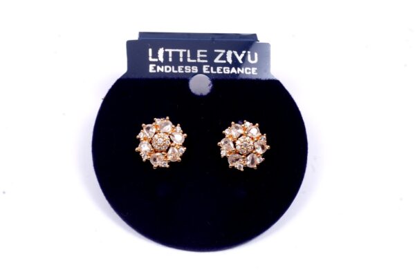 SOLITAIRE LOOK GOLD PLATED DIAMOND LOOK STUDS